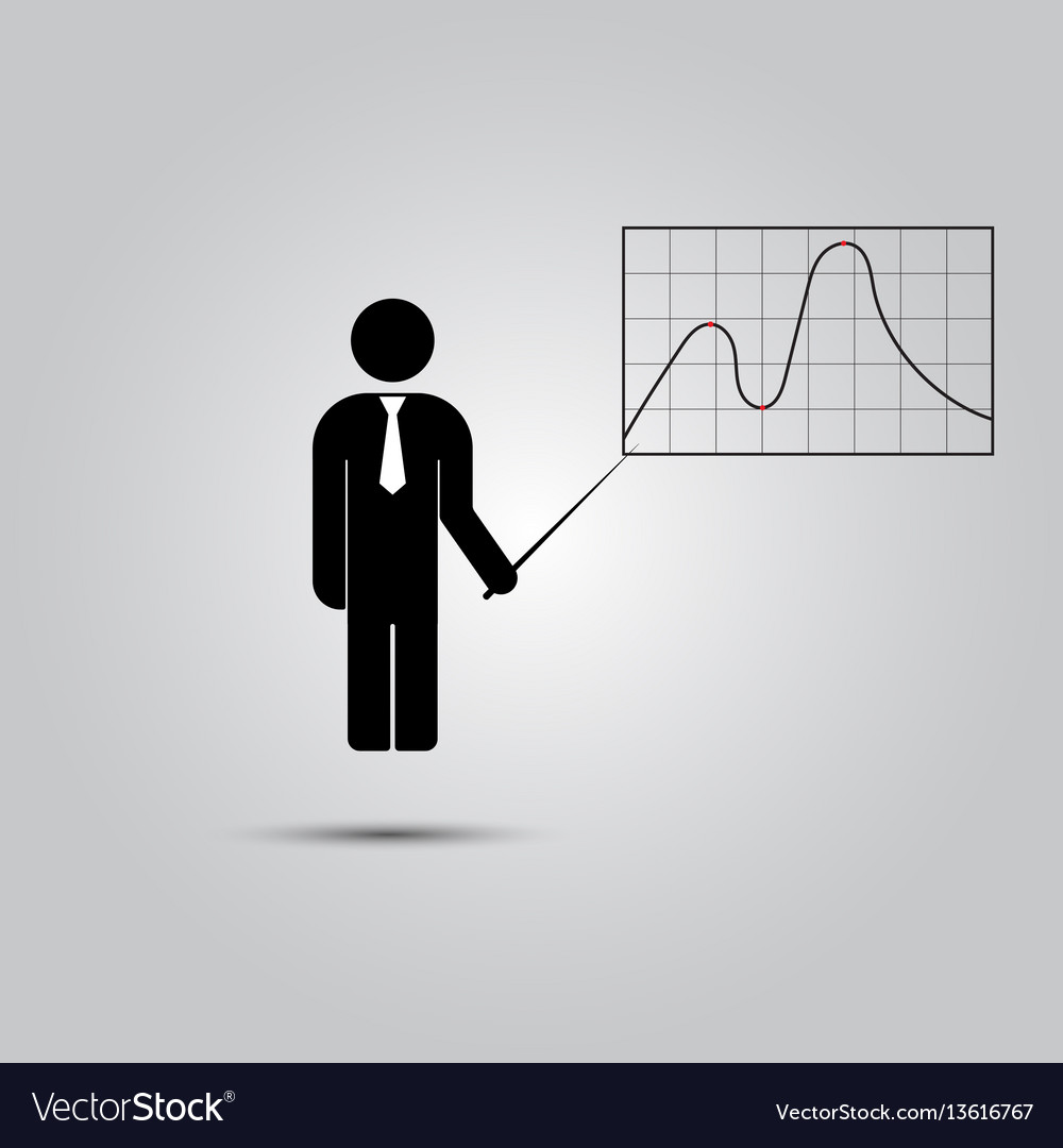Man standing with a pointer vector image Man standing with a pointer
