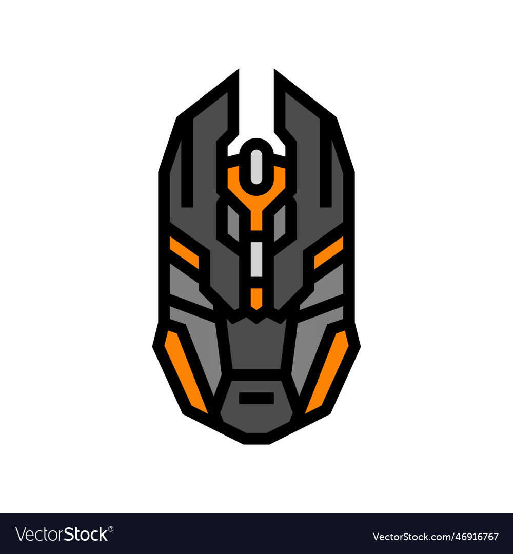 Mouse gaming pc color icon Royalty Free Vector Image