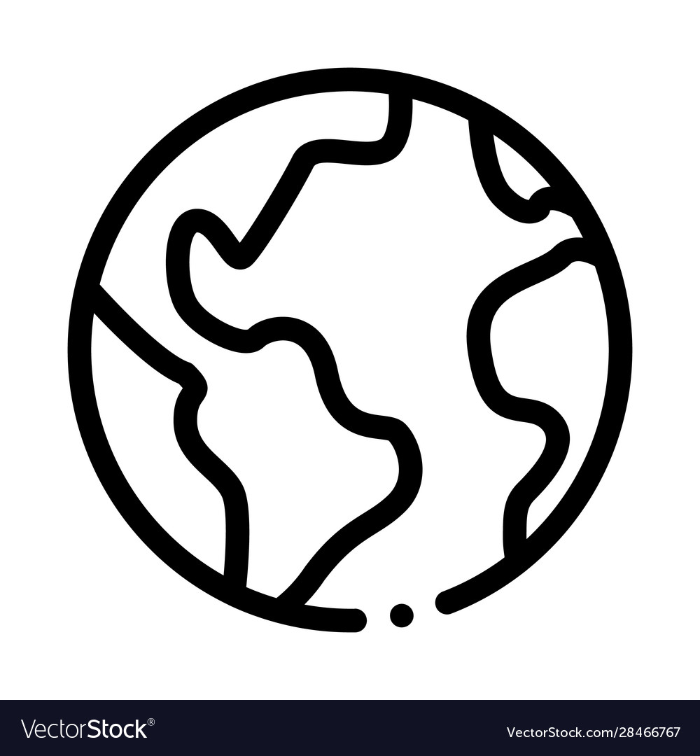 Planet earth globe icon outline Royalty Free Vector Image