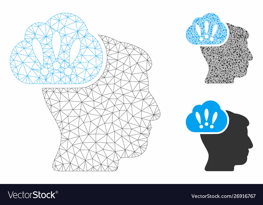 Problem brainstorm mesh wire frame model vector image Problem brainstorm mesh wire frame model