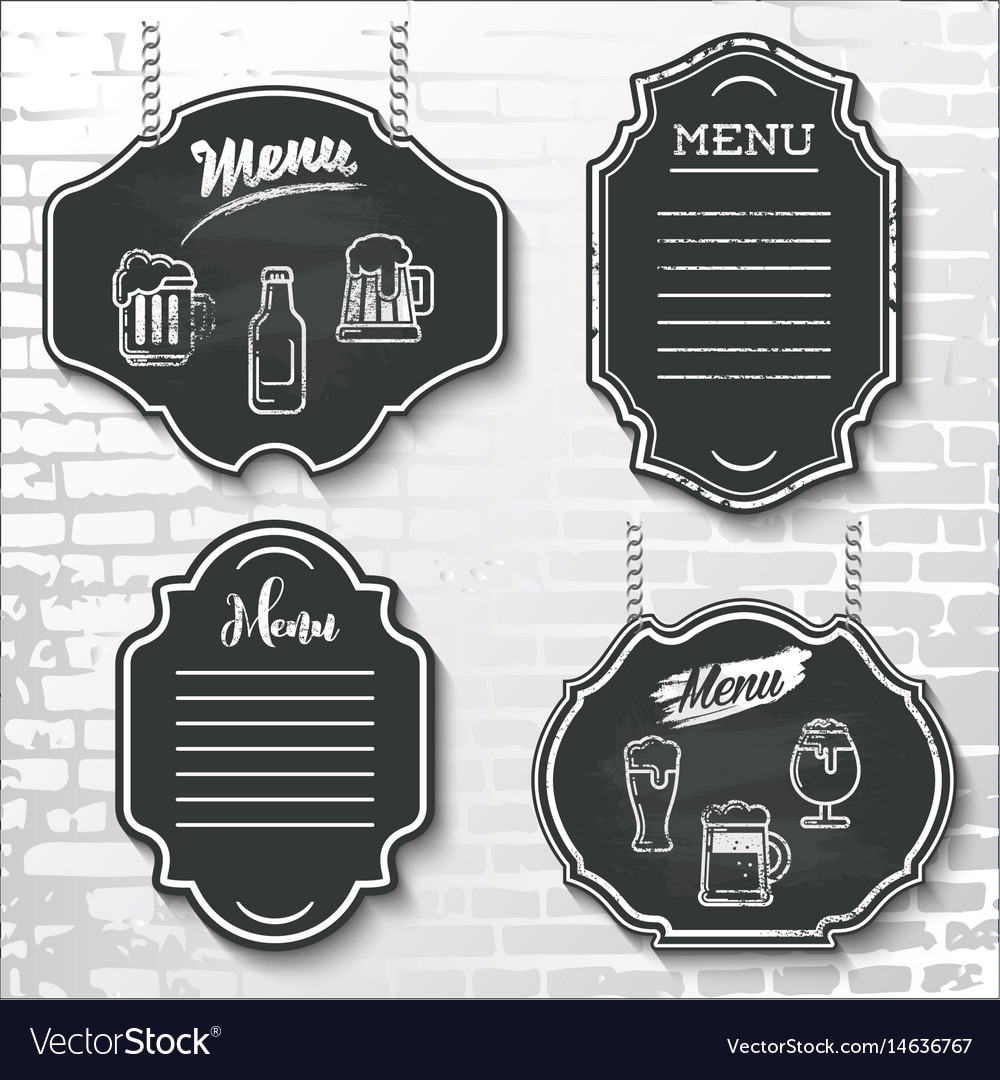 Set design elements chalkboard menu sample