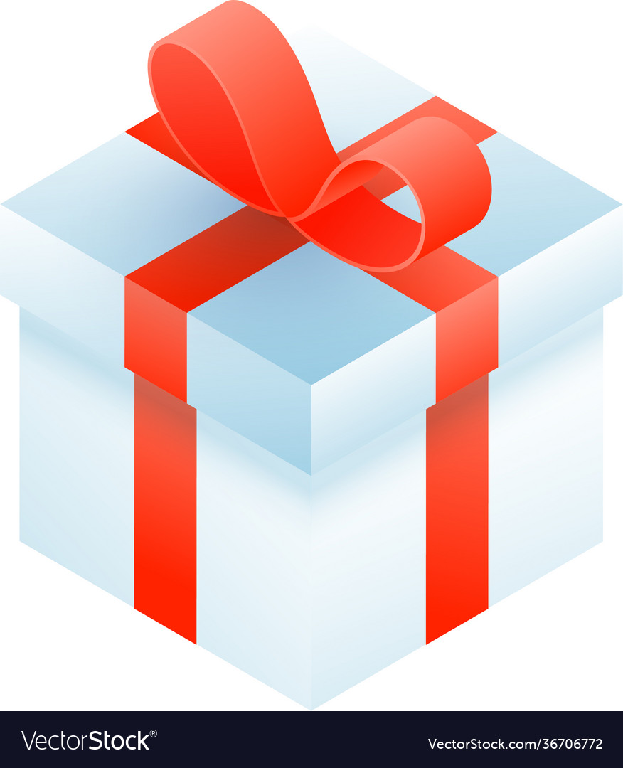 3d gift box element in red and blue color
