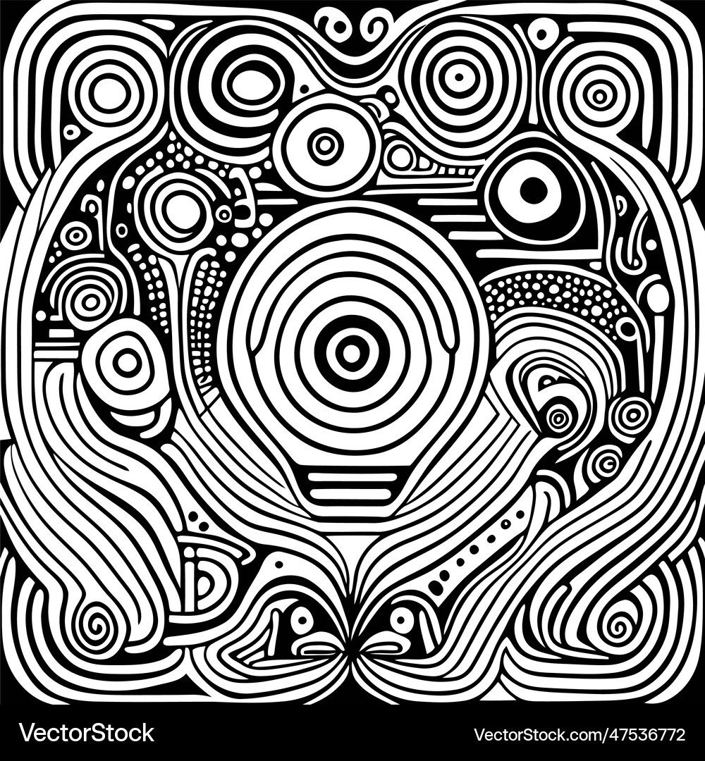 Abstract art doodle retro pattern background Vector Image