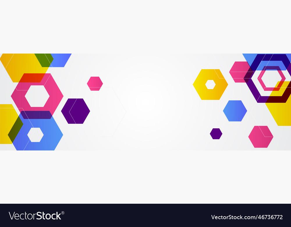 Abstract hexagon colorful banner background Vector Image