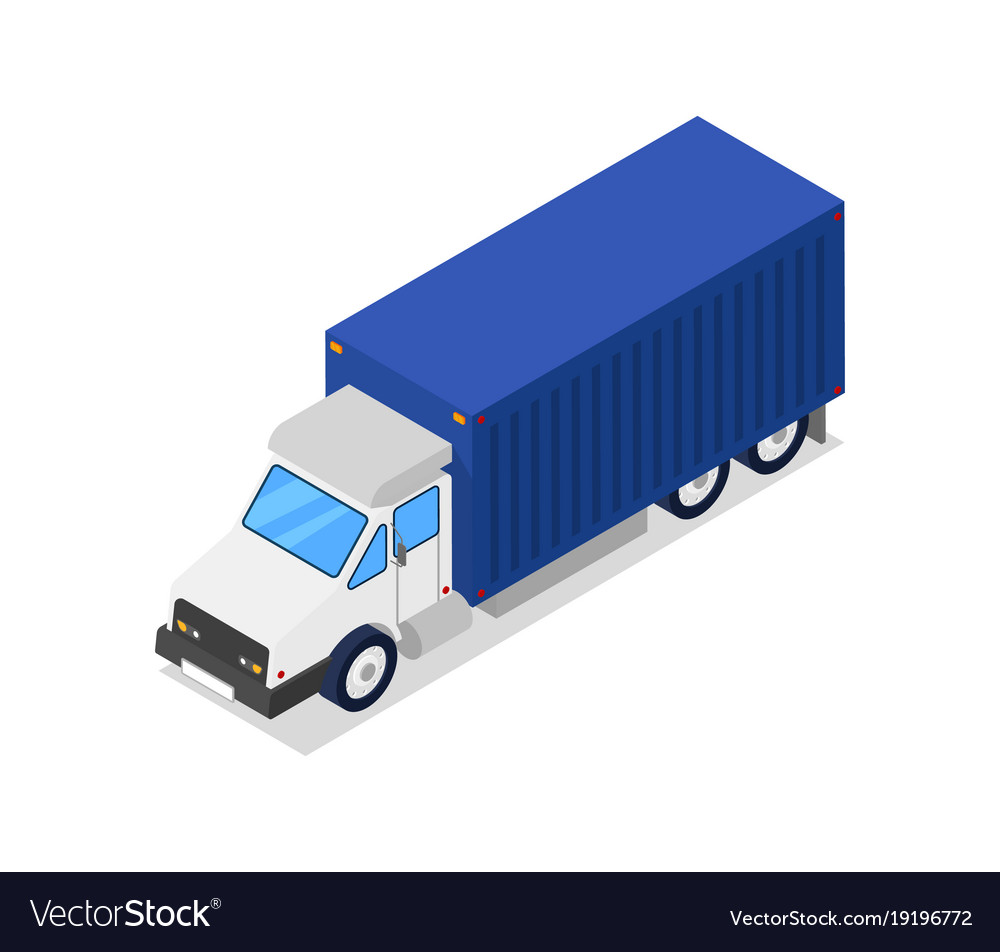 Download Commercial freight truck isometric 3d icon Vector Image