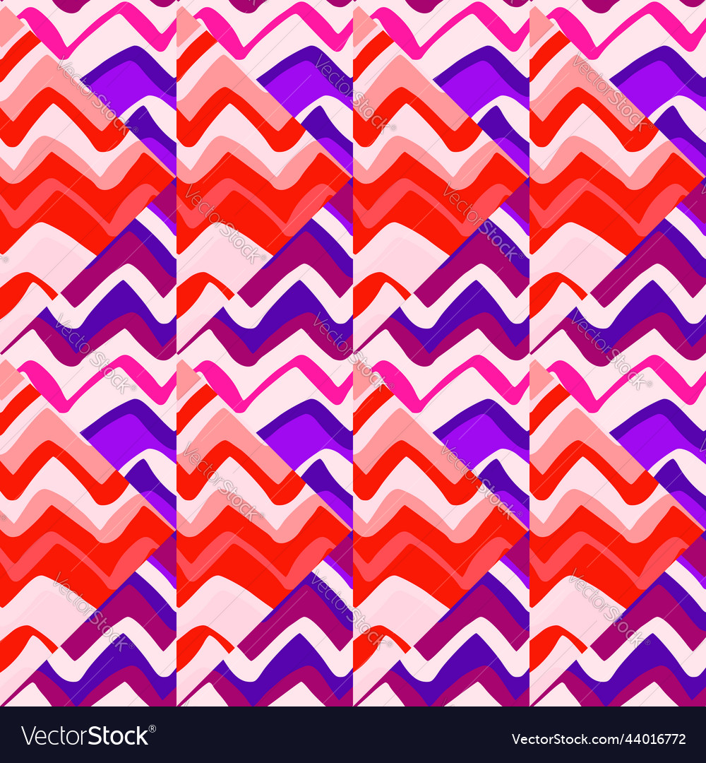 Creative zigzag mosaic seamless pattern hand vector image Creative zigzag mosaic seamless pattern hand