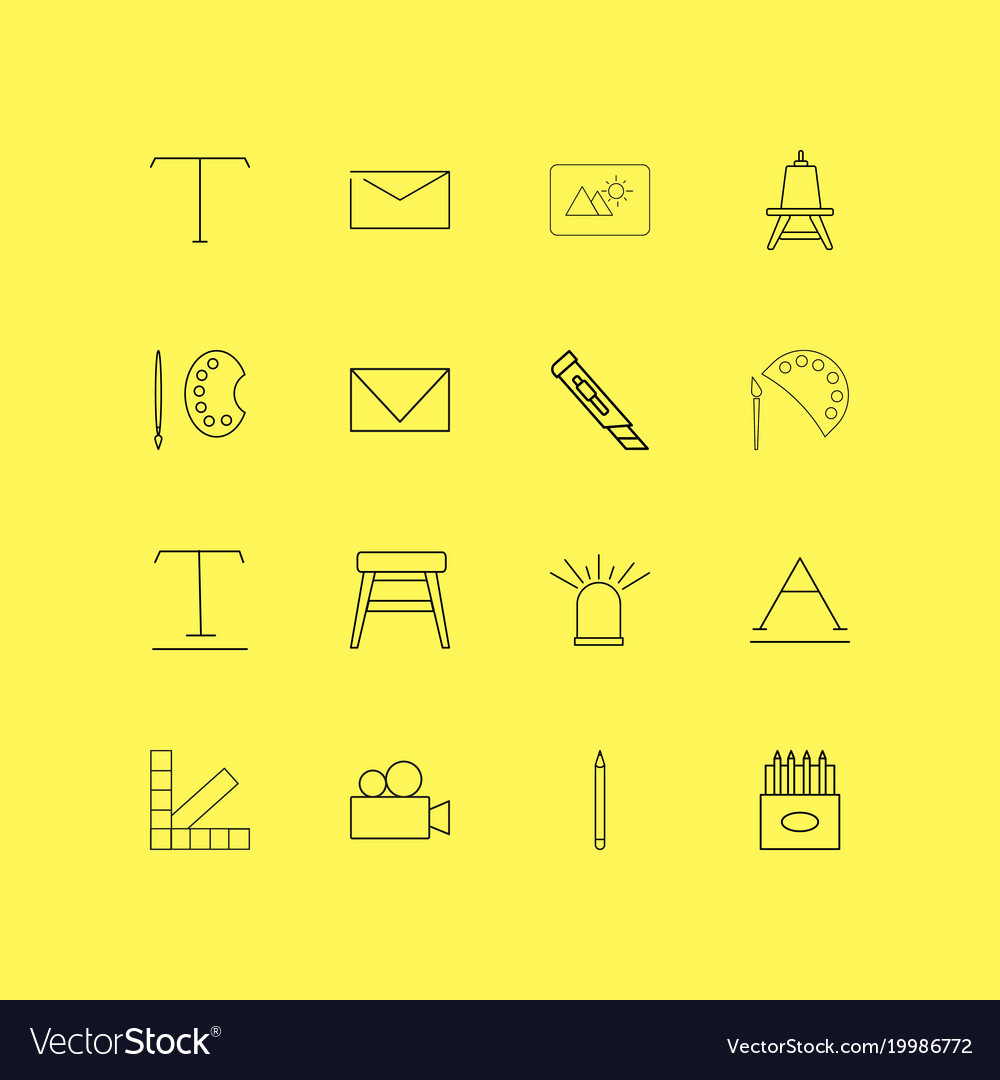 Design elements linear icon set simple outline