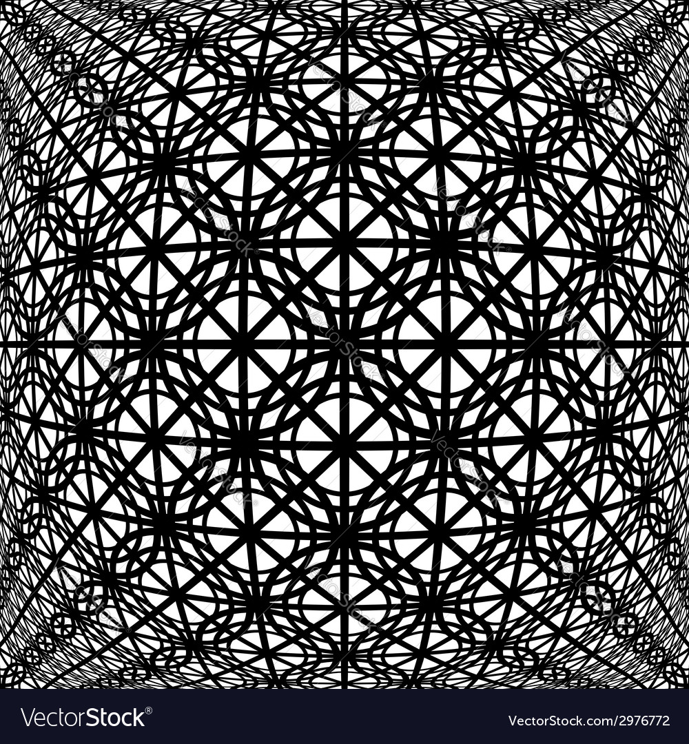 Design monochrome warped grid decorative pattern