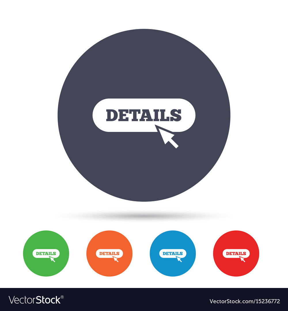 Details with cursor pointer icon more symbol