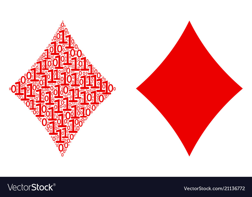 Diamonds suit mosaic of binary digits