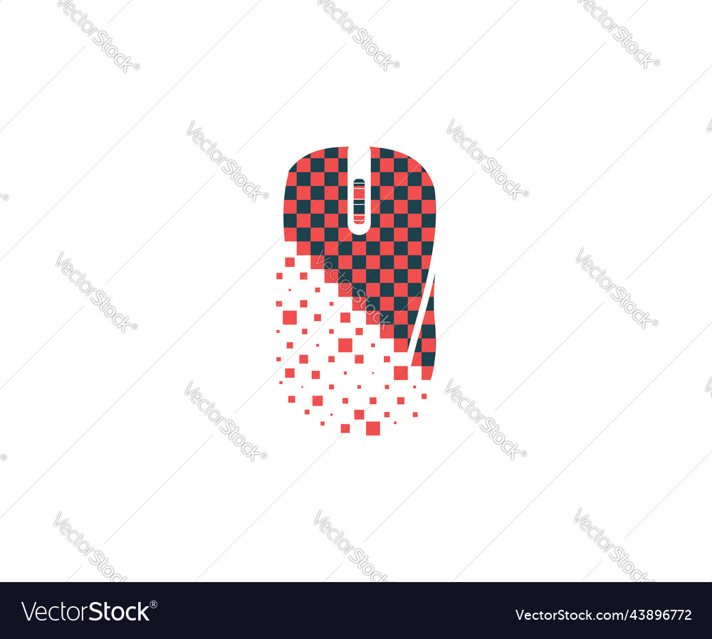 Elegant pixel computer mouse logo template