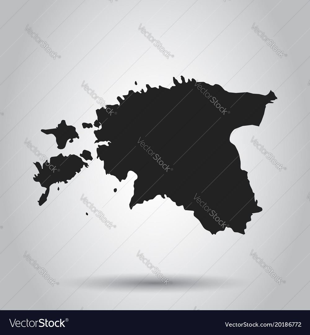 Estonia map black icon on white background