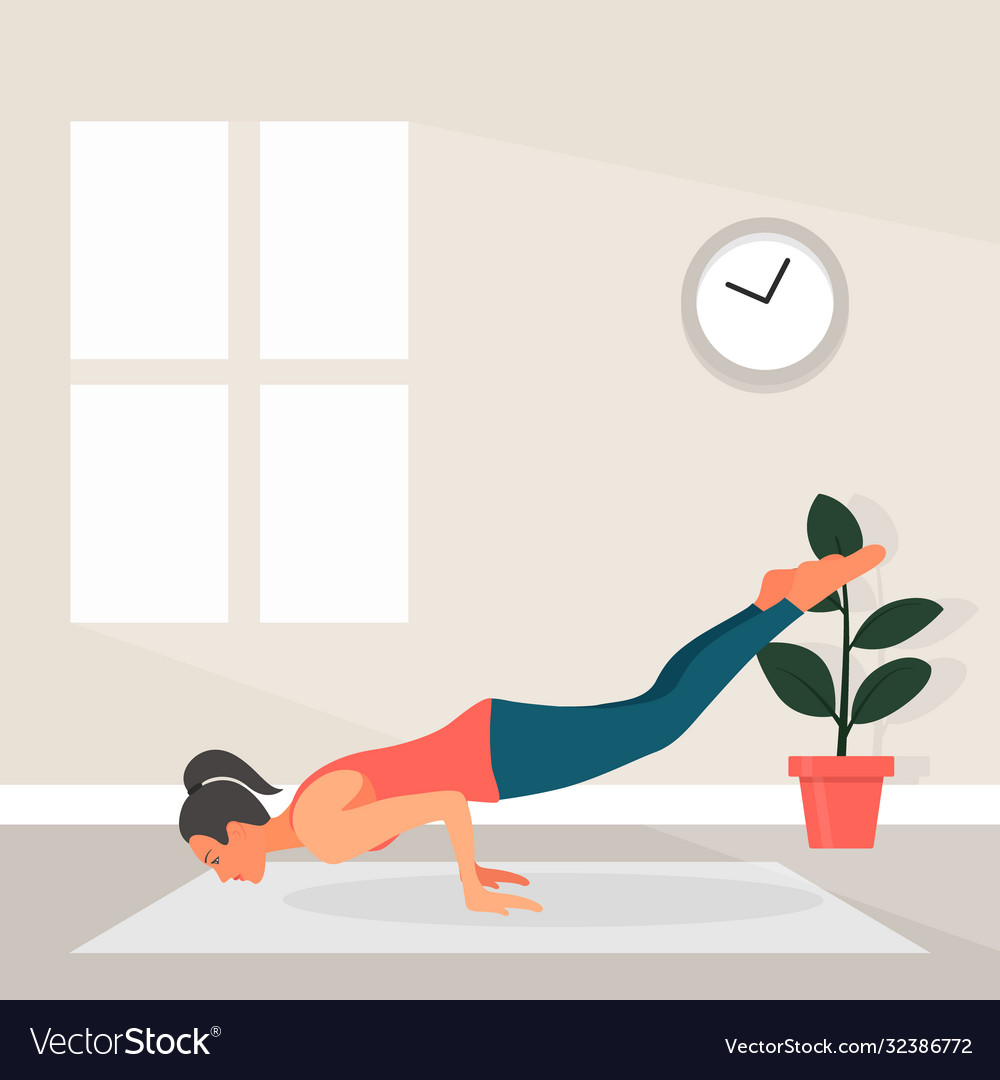 Female yoga in flat style Royalty Free Vector Image