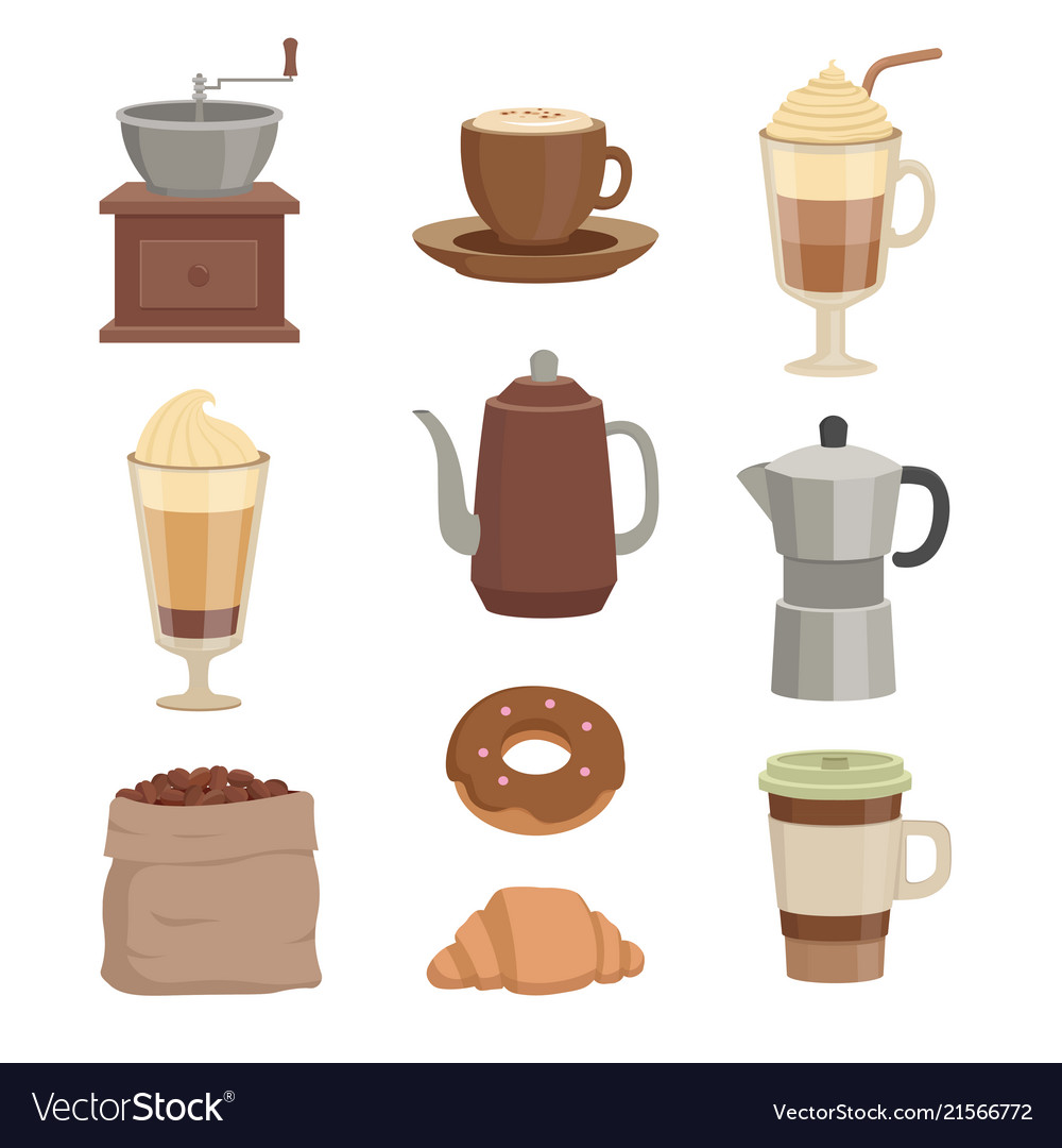 For cafe various cups Royalty Free Vector Image