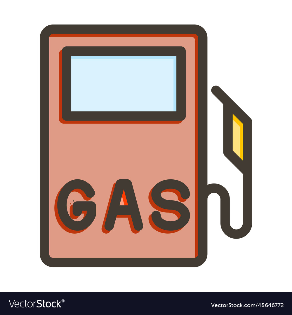 Gas station thick line filled colors icon