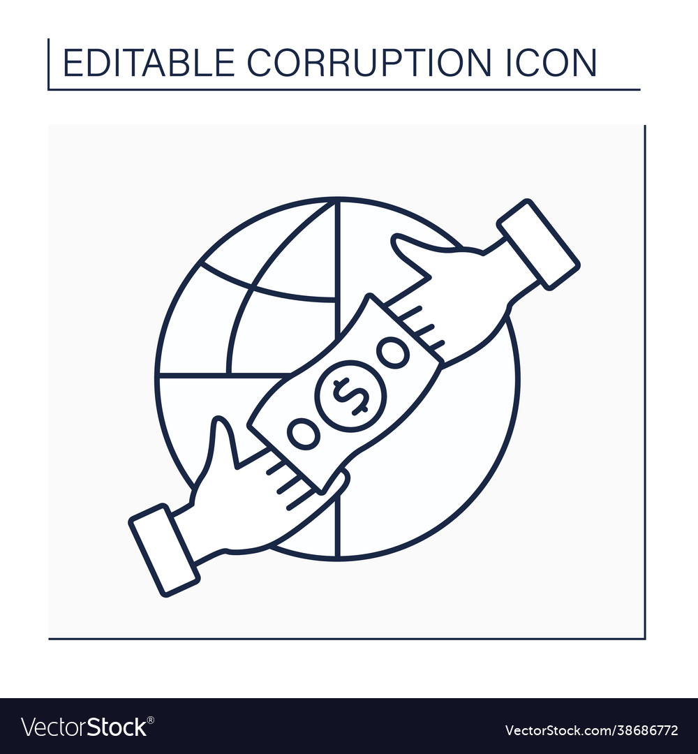 Grand corruption line icon