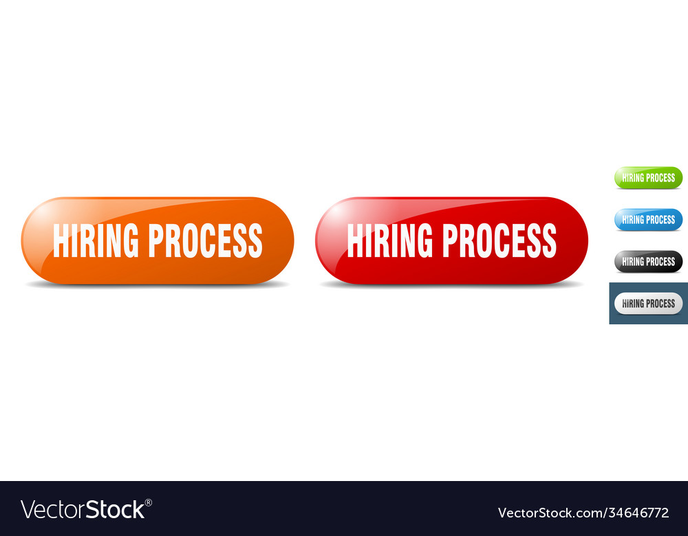 Hiring process button key sign push set