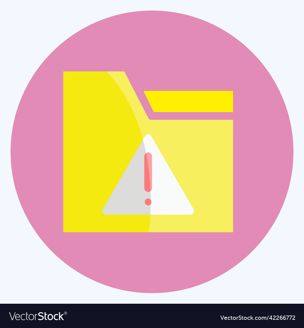 Icon warning on folder suitable for user vector image Icon warning on folder suitable for user