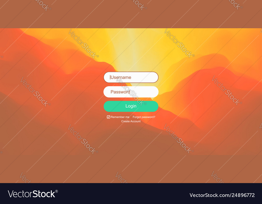 Login user interface modern screen design gradient vector image Login user interface modern screen design gradient