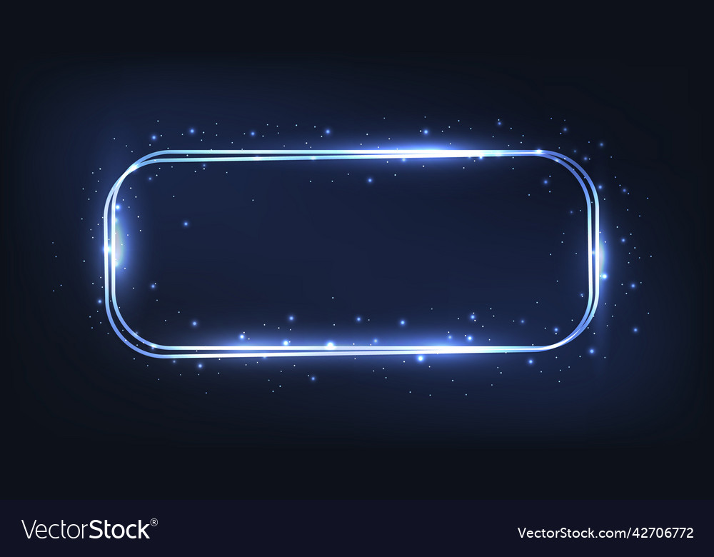 Neon double rounded rectangular frame Vector Image Neon double rounded rectangular frame