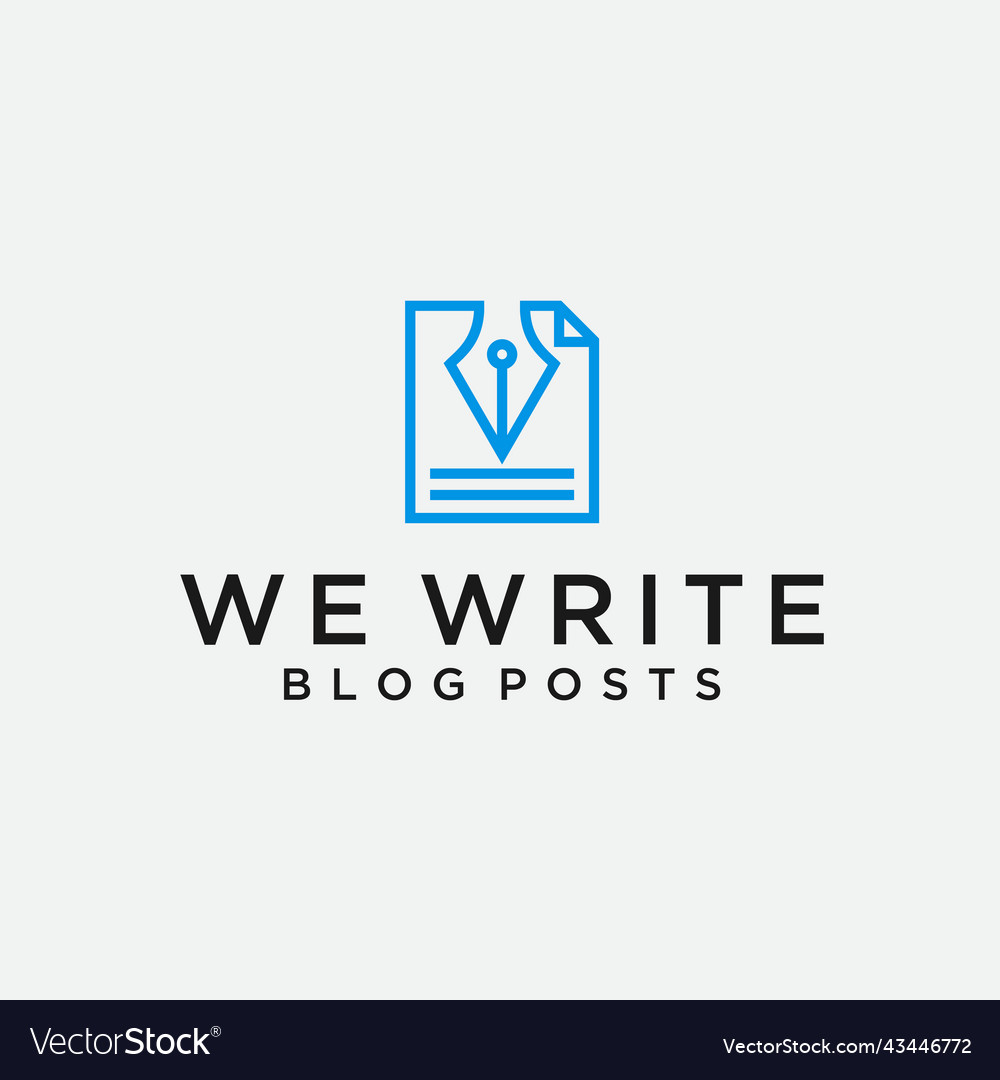 Pen document logo design Royalty Free Vector Image