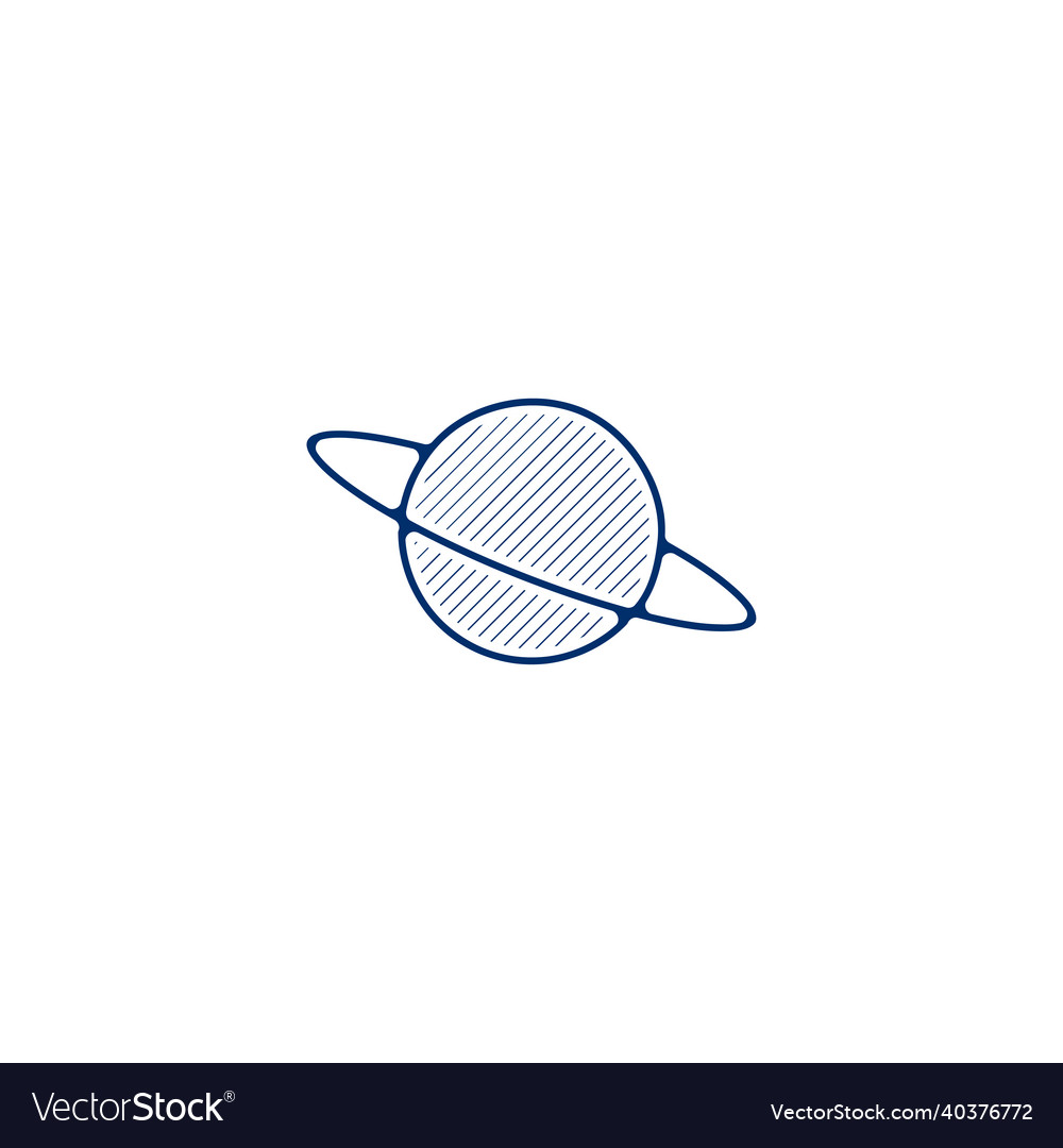 Saturn planet line icon linear outline