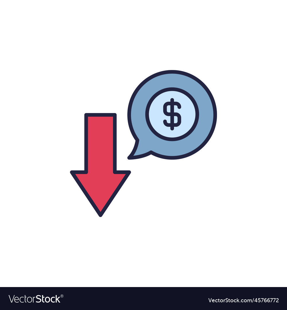 Speech bubble with dollar sign and arrow Vector Image