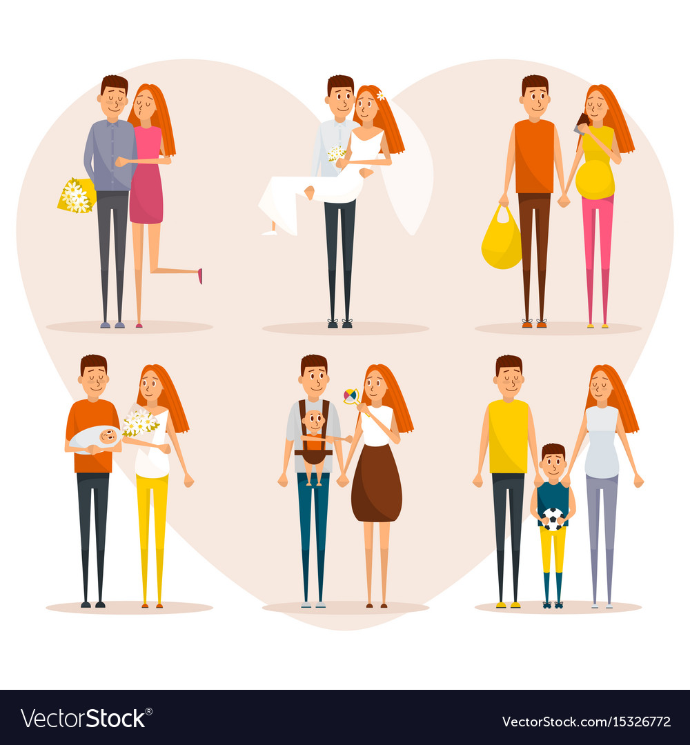 stages-family-life-concept-poster-royalty-free-vector-image