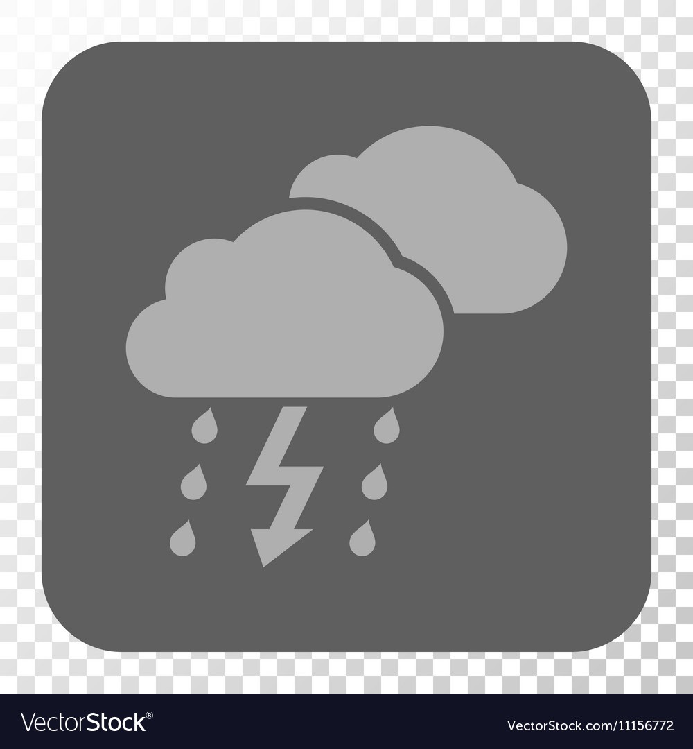 Thunderstorm clouds rounded square button