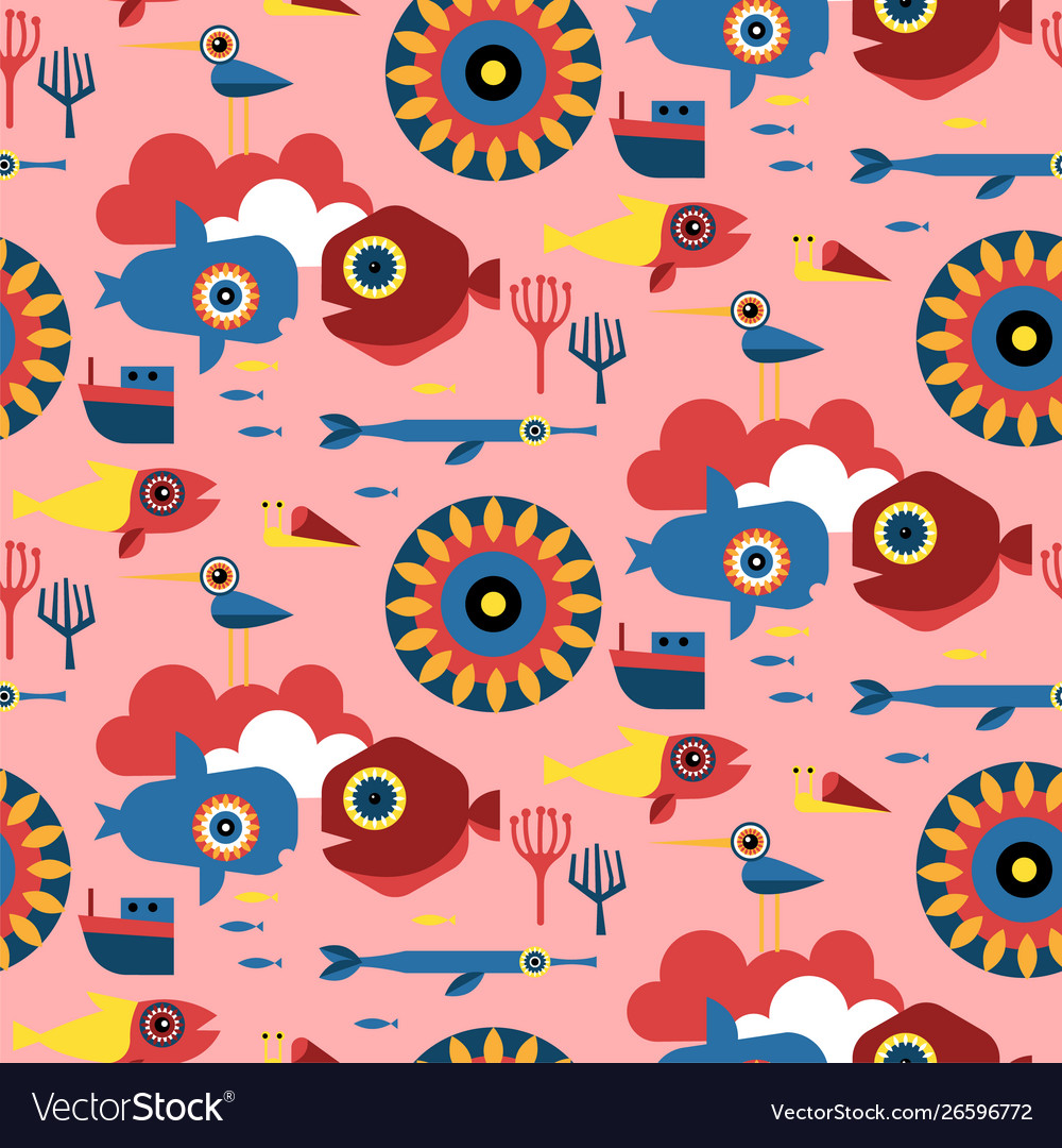 Underwater pattern geometric style design