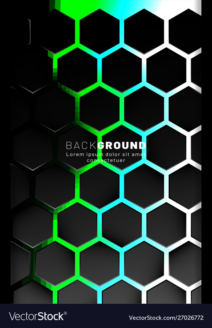 Vertical hexagon background gradient color light Vector Image Vertical hexagon background gradient color light