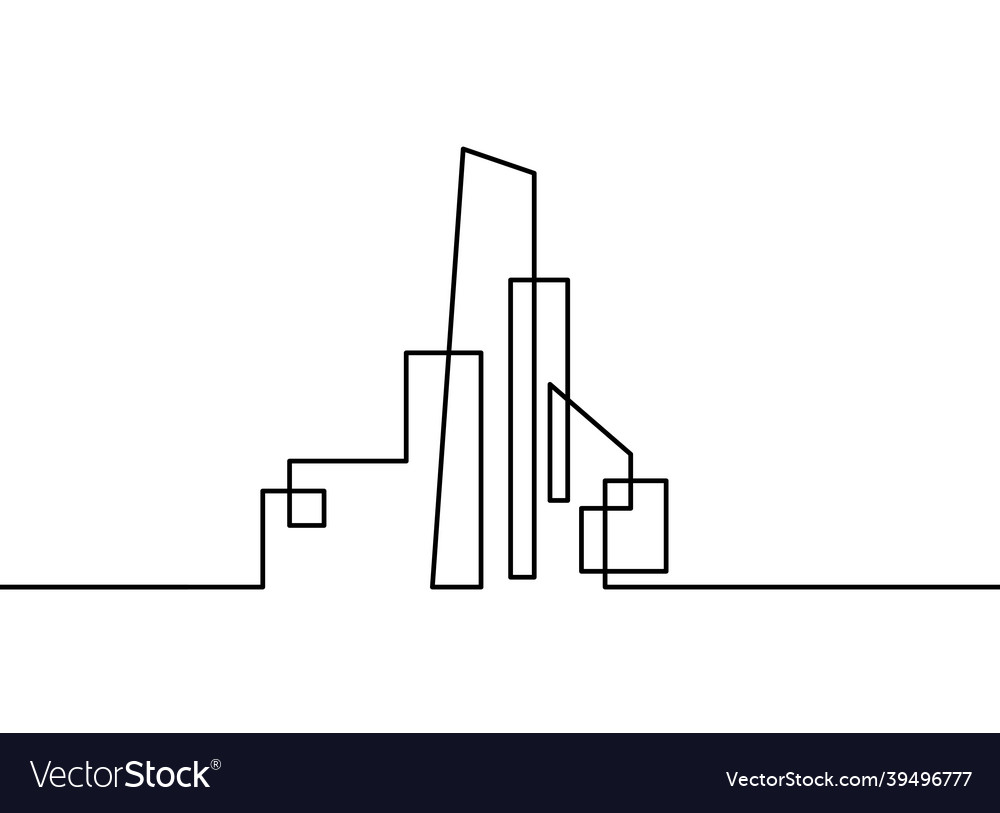 Abstract architecture as continuous lines drawing