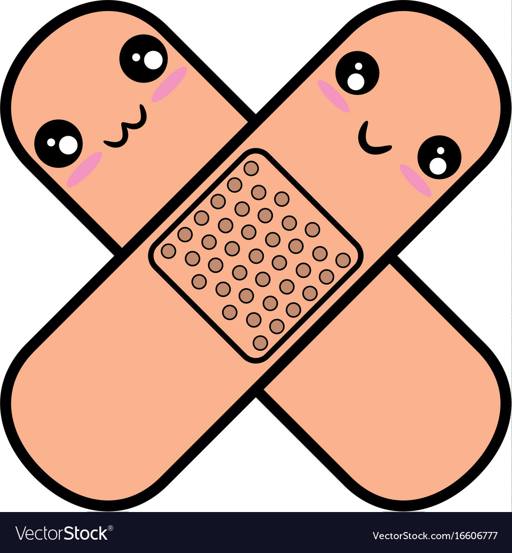 Band aid isolated kawaii cartoon Royalty Free Vector Image