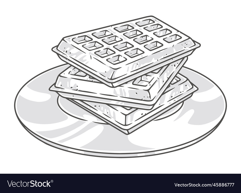 Belgian waffles vintage monochrome sticker Vector Image