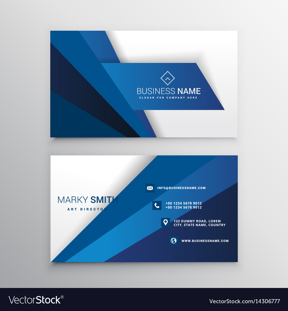 Blue and white corporate business card design