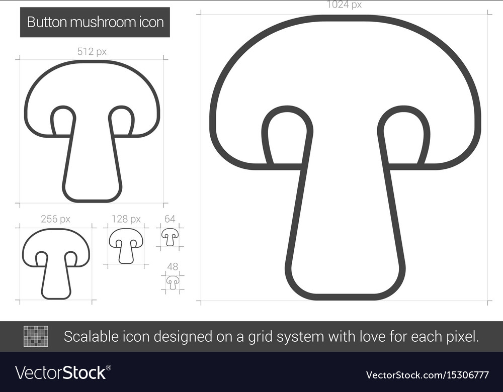 Button mushroom line icon