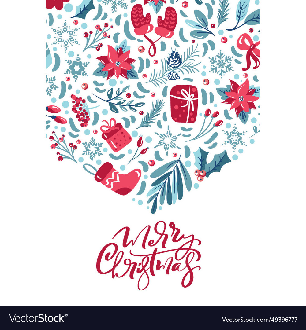 Christmas Floral Card Royalty Free Vector Image