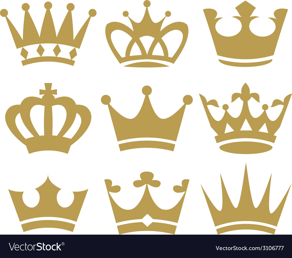 Download Crown icons Royalty Free Vector Image - VectorStock