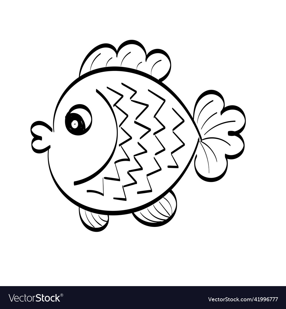 Cute fish kids line background