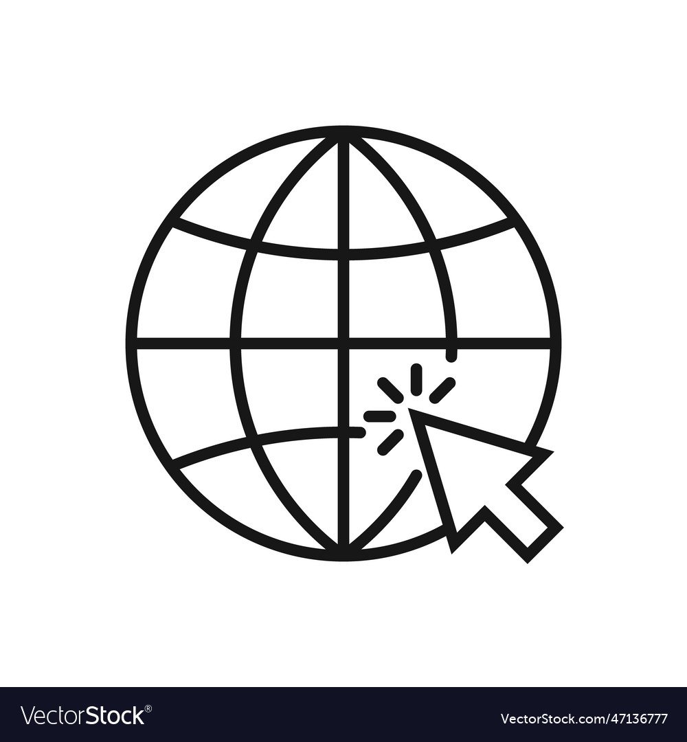 Editable icon of click internet isolated on white Vector Image Editable icon of click internet isolated on white