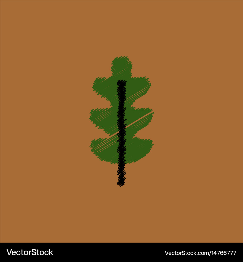 Flat icon design collection tree leaf Royalty Free Vector