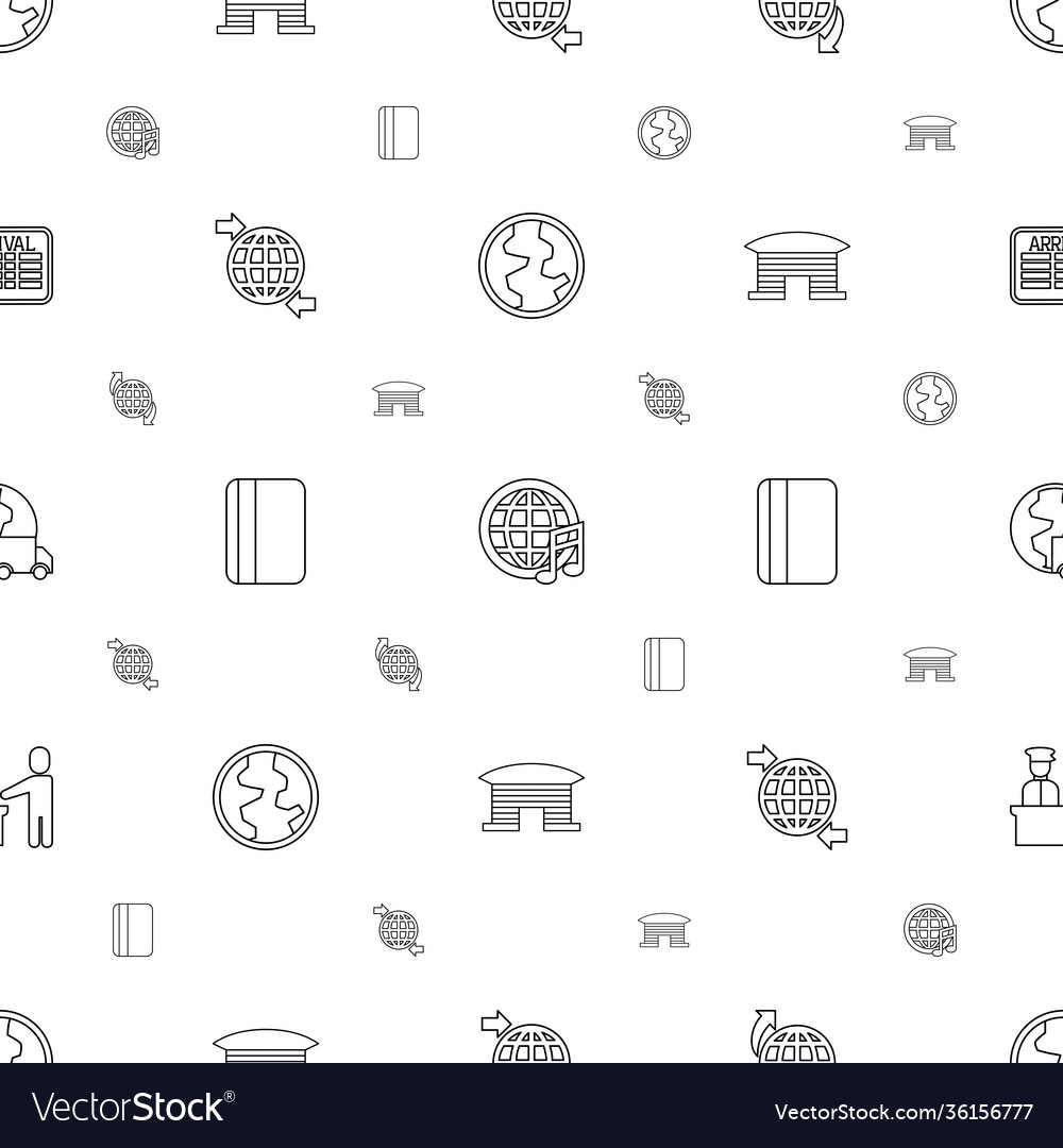 International icons pattern seamless white