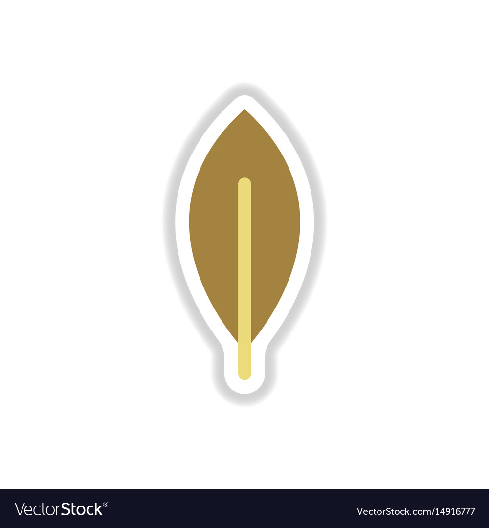 Label with leaf shadow icon design