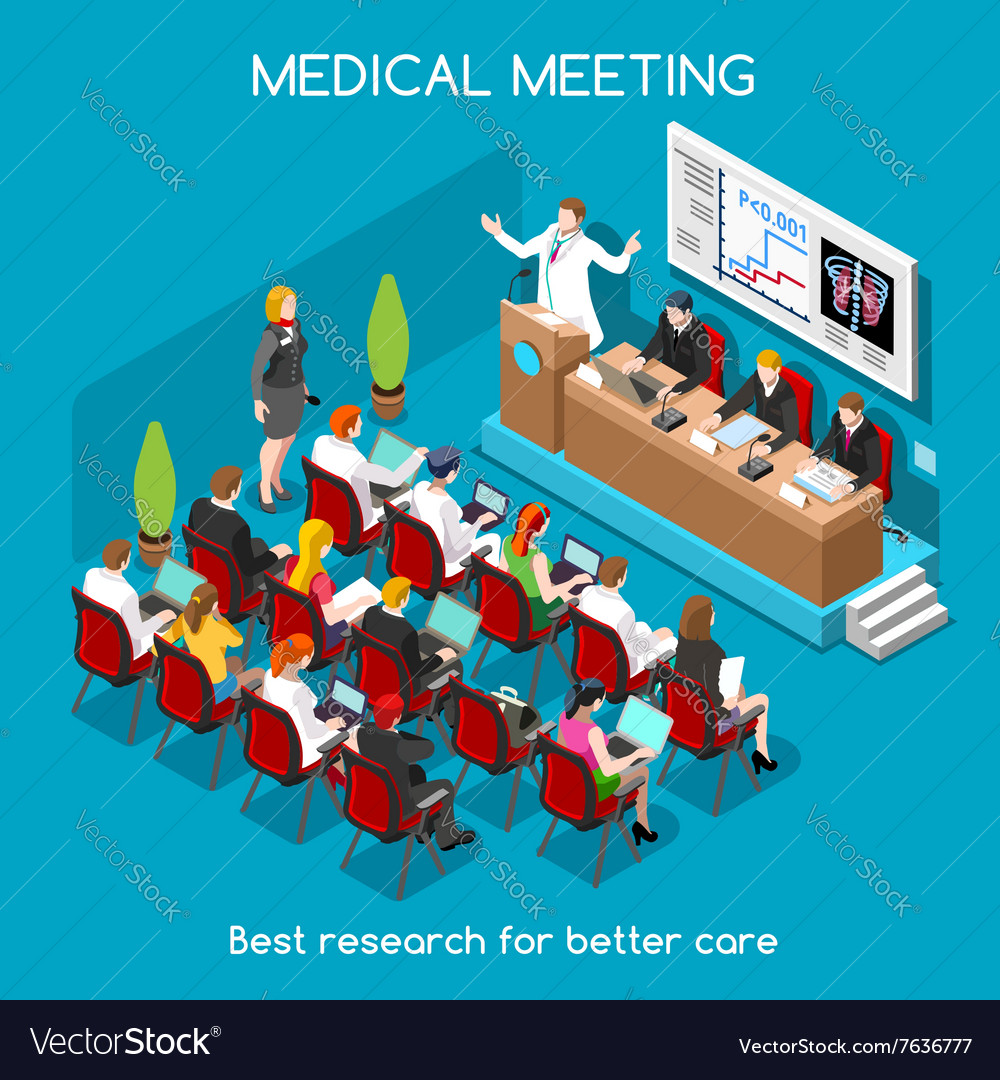 Medical meeting people isometric Royalty Free Vector Image