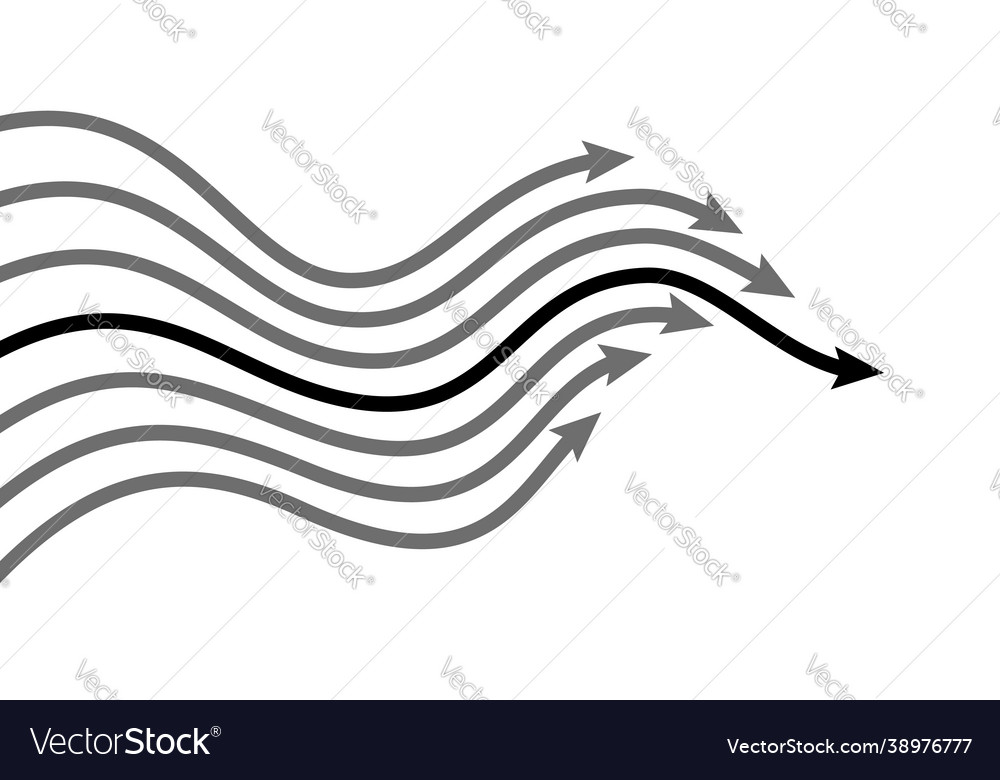 Movement curve line wave flow arrows Royalty Free Vector