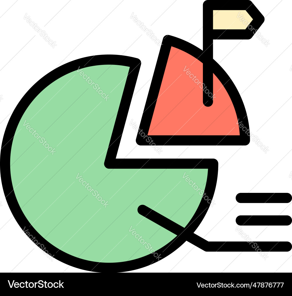 Pie chart icon flat Royalty Free Vector Image - VectorStock