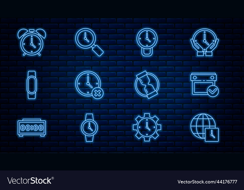 Set line world time calendar with check mark