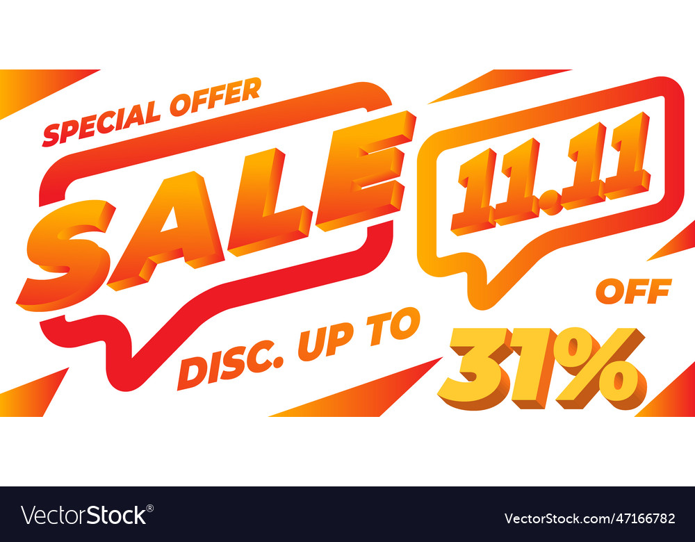 31-percent-sale-1111-celebration-discount-3d-vector-image