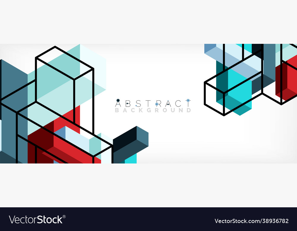 Abstract background 3d cubes cubic elements vector image Abstract background 3d cubes cubic elements