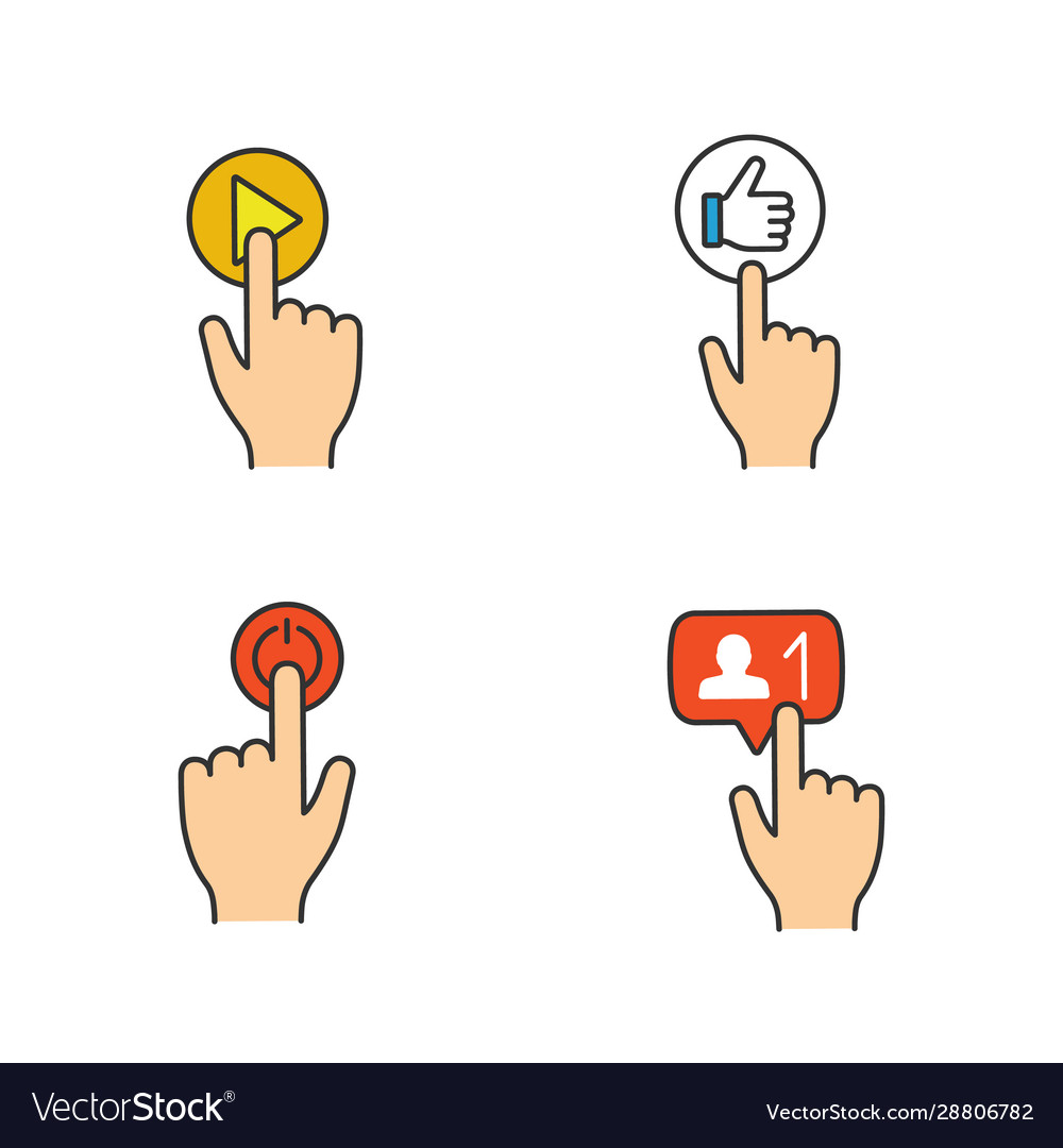 App buttons color icons set Royalty Free Vector Image